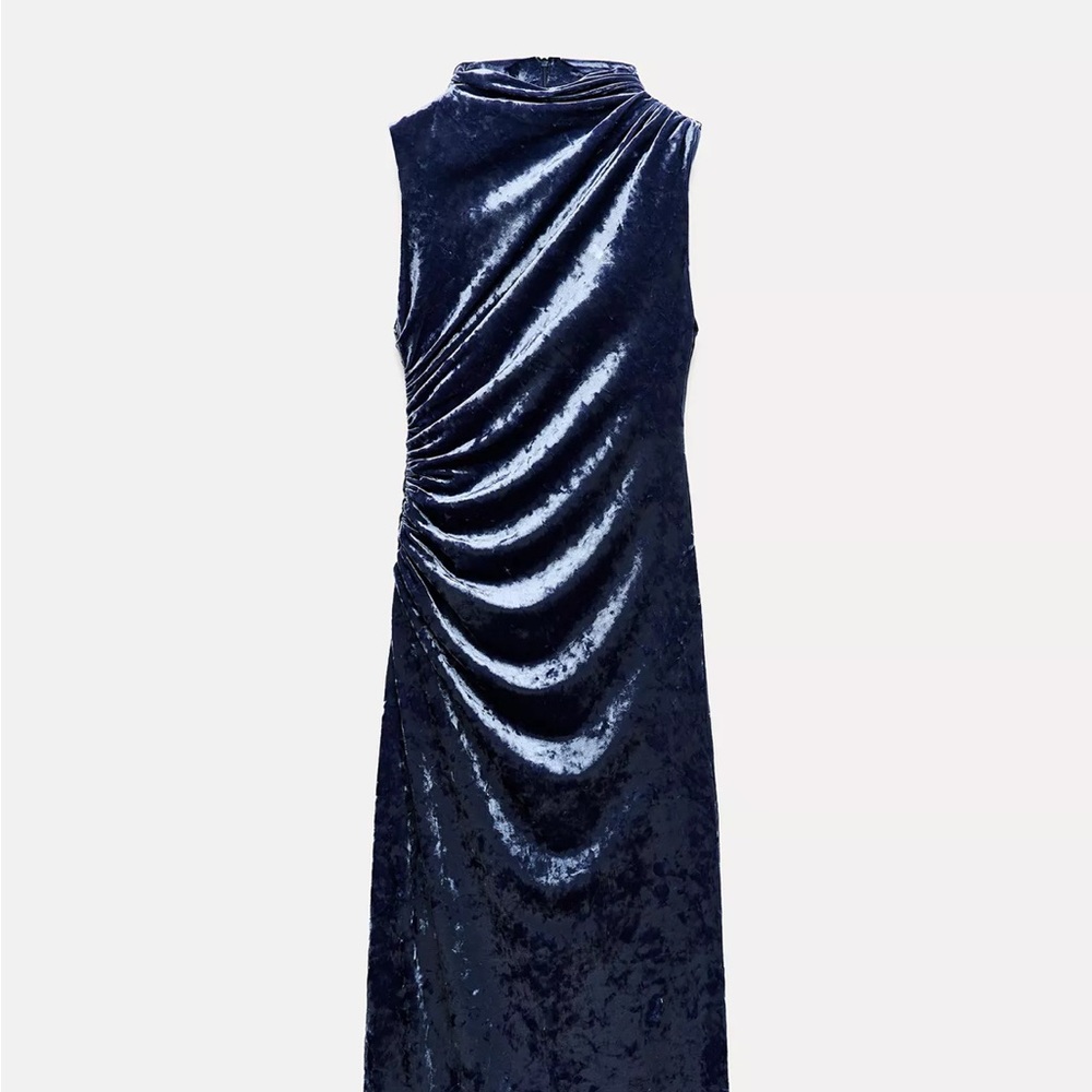 Zara Navy Velvet Gown